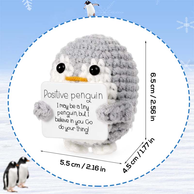 Wool Crochet Penguin Figurine