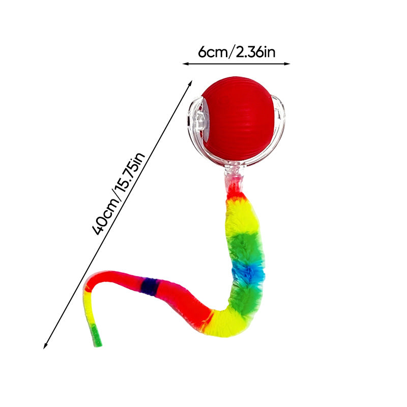 Colorful Caterpillar Cat Teaser Ball