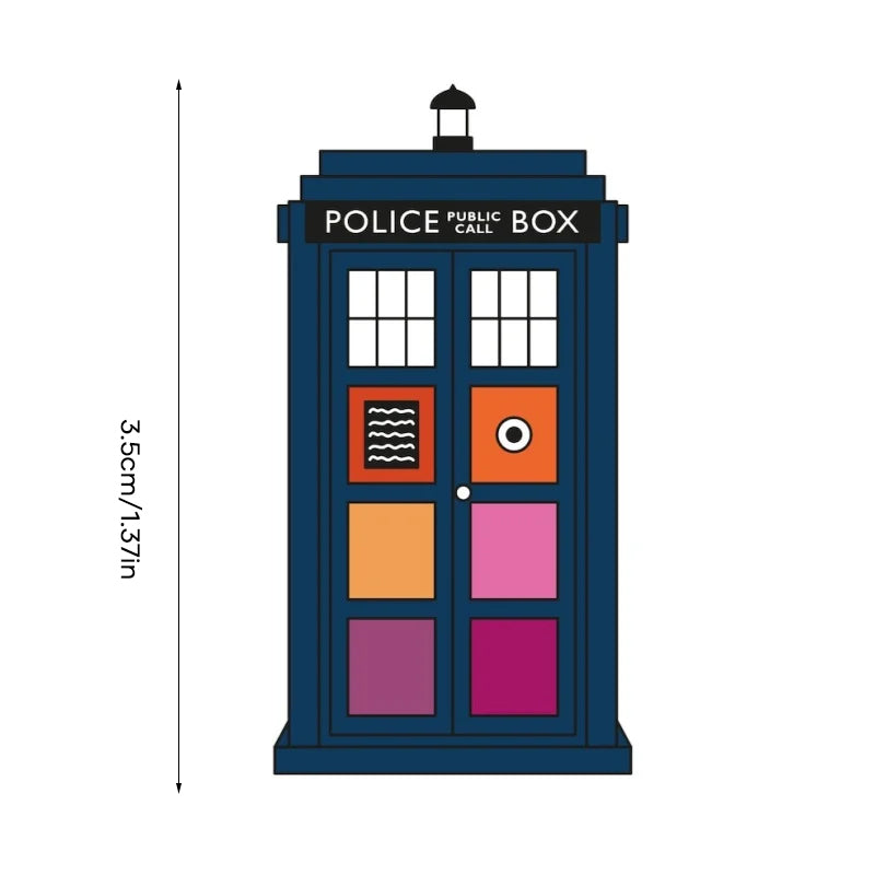 Rainbow Pride Tardis Pin