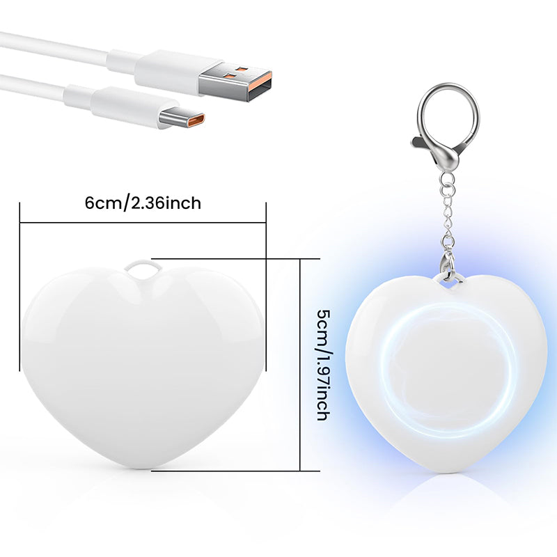 Heart-shaped keychain night light