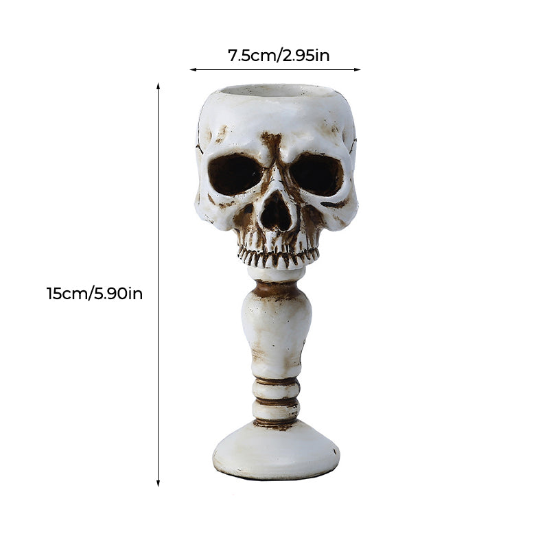 Cubic Skull Pillar Candle Holder