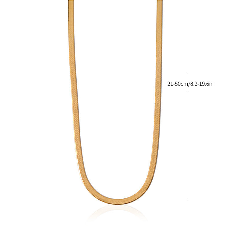 HERRINGBONE CHAIN GOLD CHOKER NECKLACE