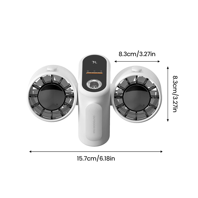 Portable Double-Head Waist Clip Fan