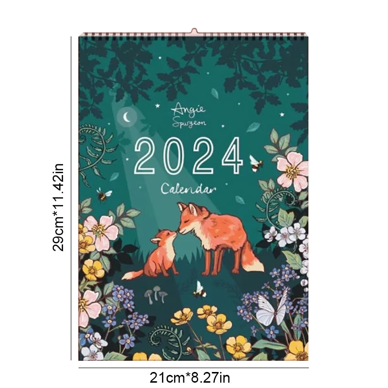 2024 Nature and Wildlife Art Wall Calendar