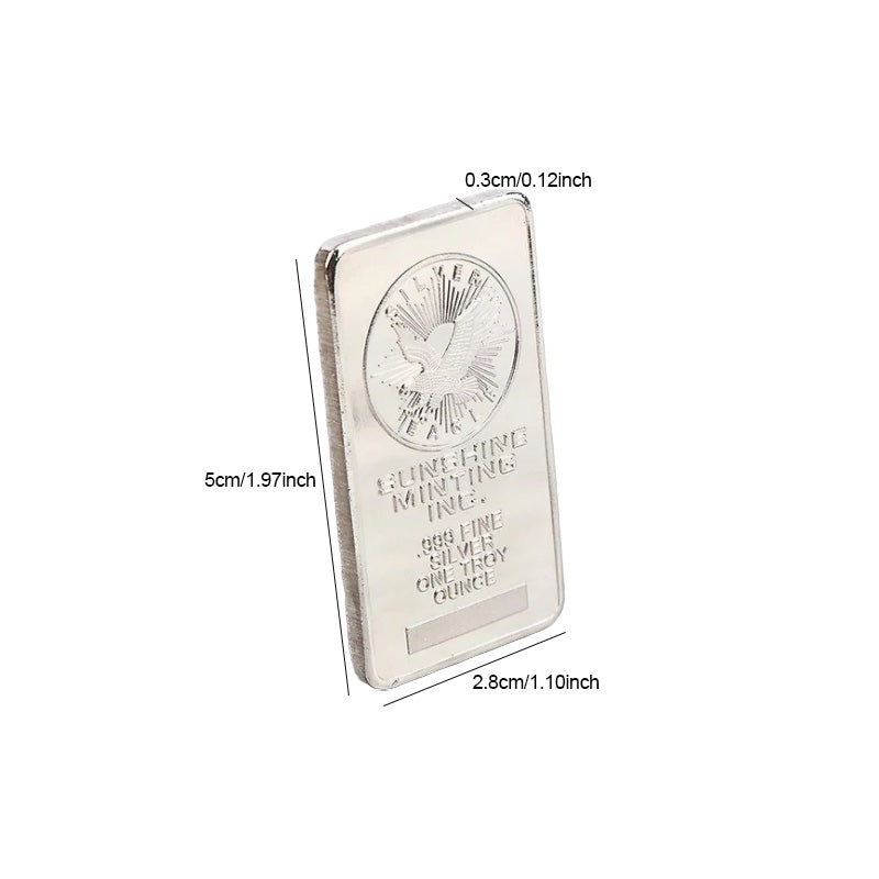 Embossed Large Eagle Square Silver Bar