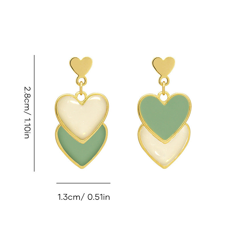 Green Heart Shape Earrings