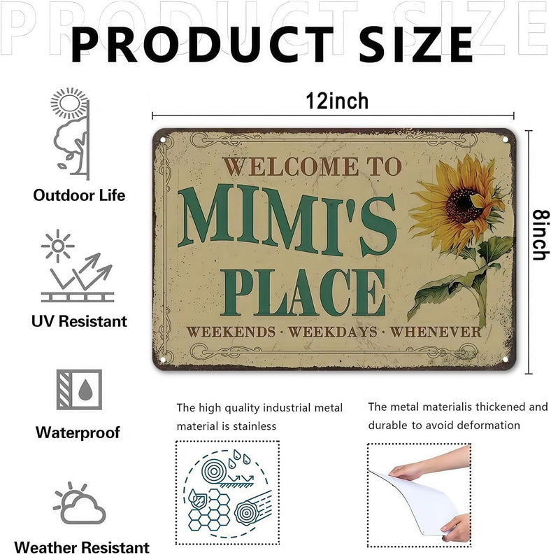 Vintage Farmhouse Sunflower Metal Sign