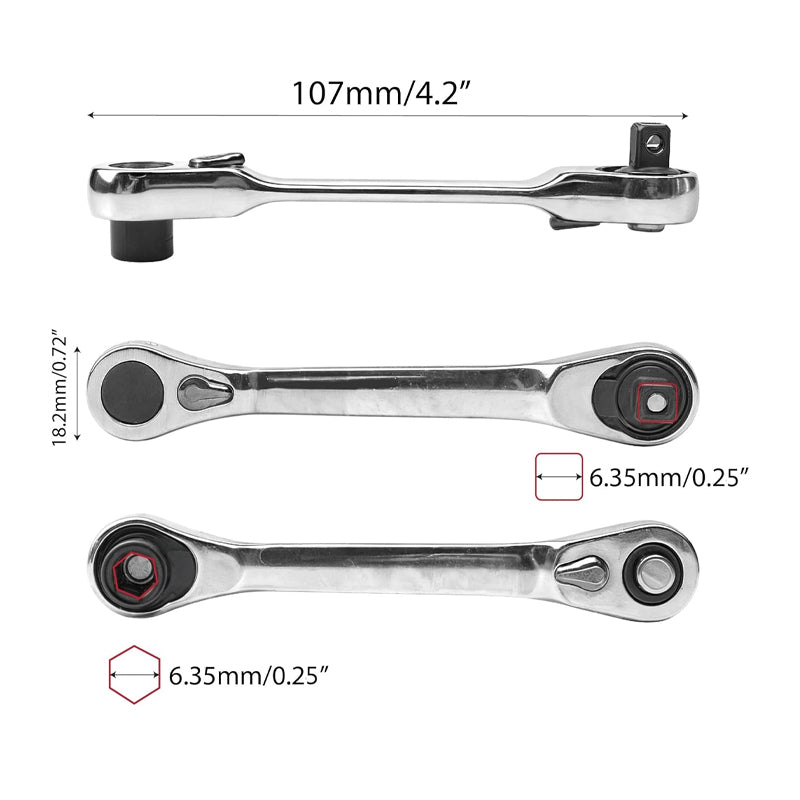 Double-ended mini ratchet wrench