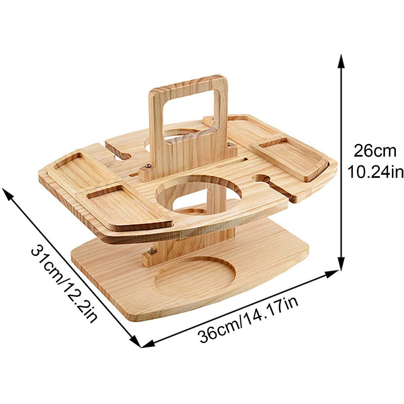 Portable Wooden Outdoor Picnic Wine Table