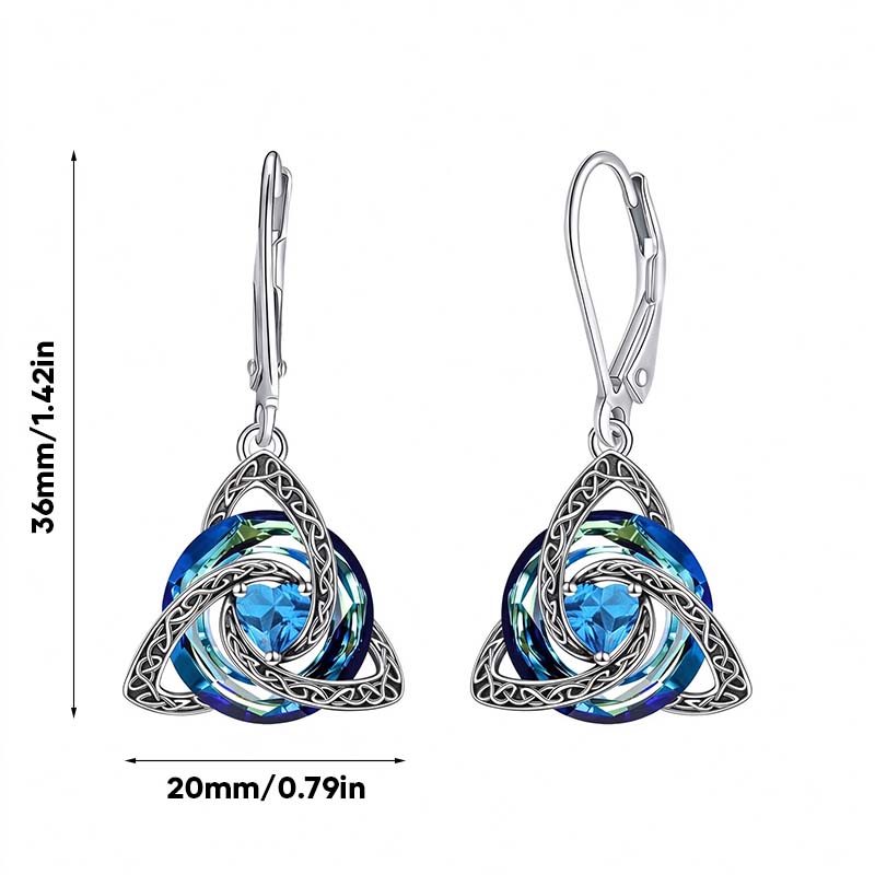 Elegant Celtic Knot Birthstone Drop Earrings