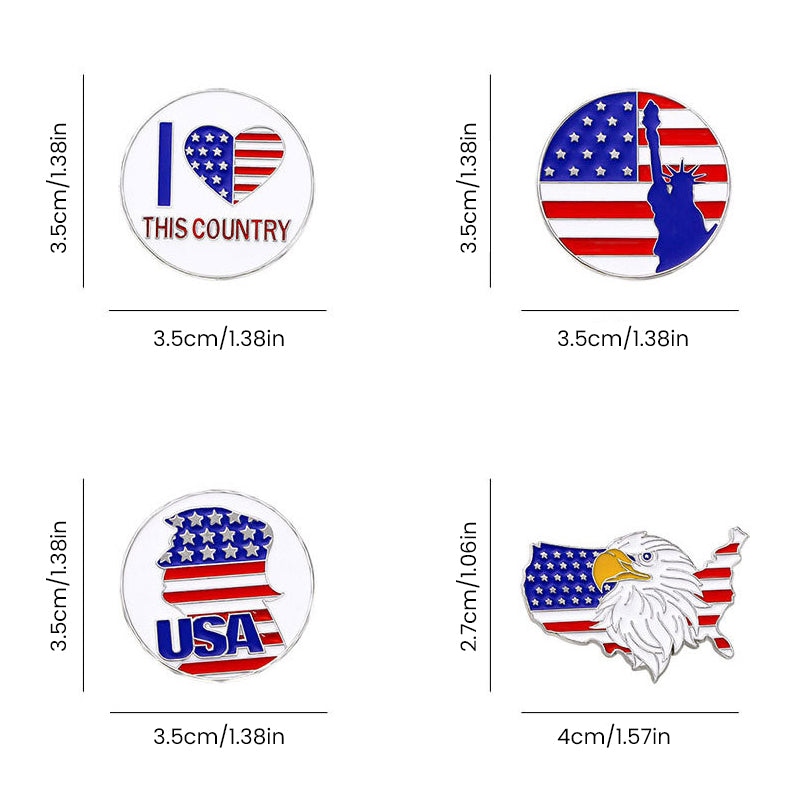 Independence Day Brooch Badge