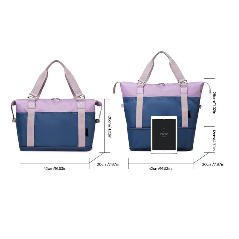 Contrasting Color Large Capacity Travel Bag