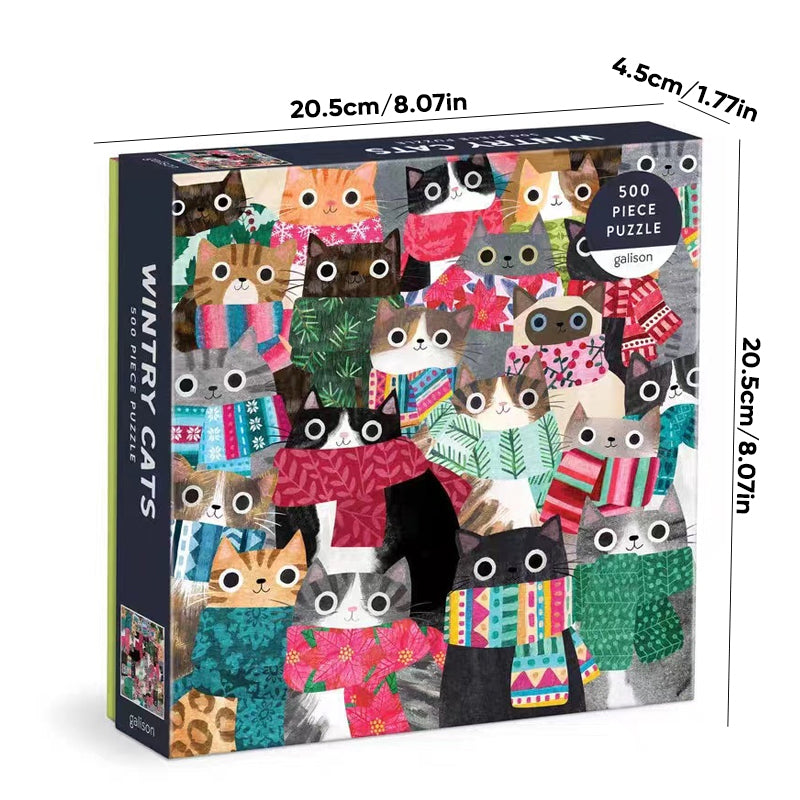 Wintry Cats 500 Piece Puzzle