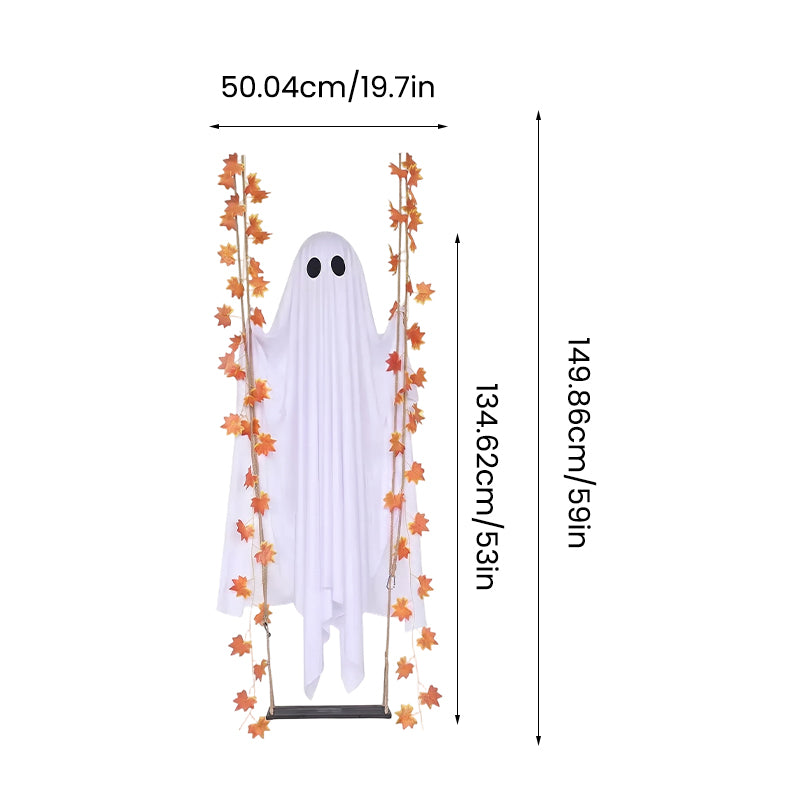 LED Light-Up Swinging Ghost Halloween Decoration