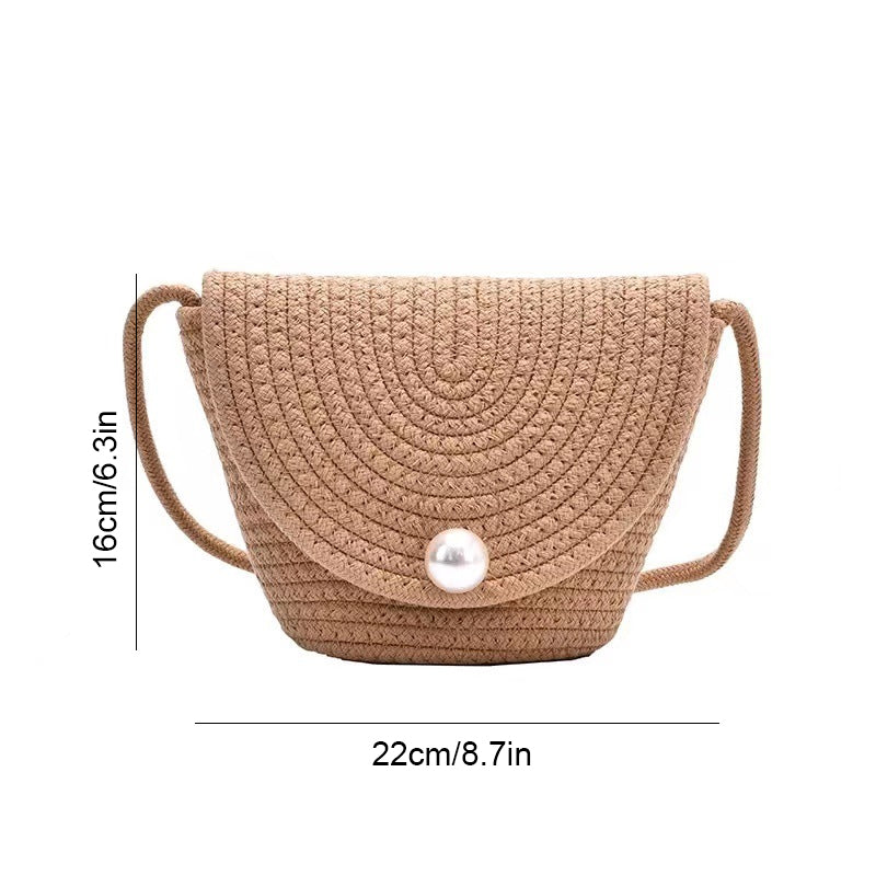 Cotton woven crossbody bag