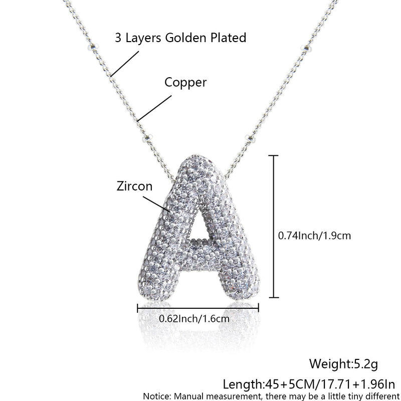 Alphabet Diamond Pendant Necklace