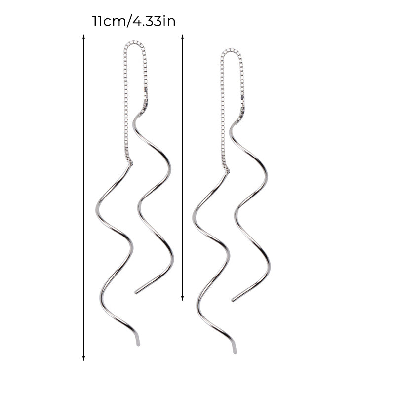 Double Wave Threader Earrings