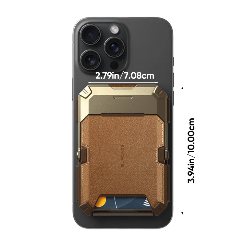 Magnetic Wallet with Stand-Gold