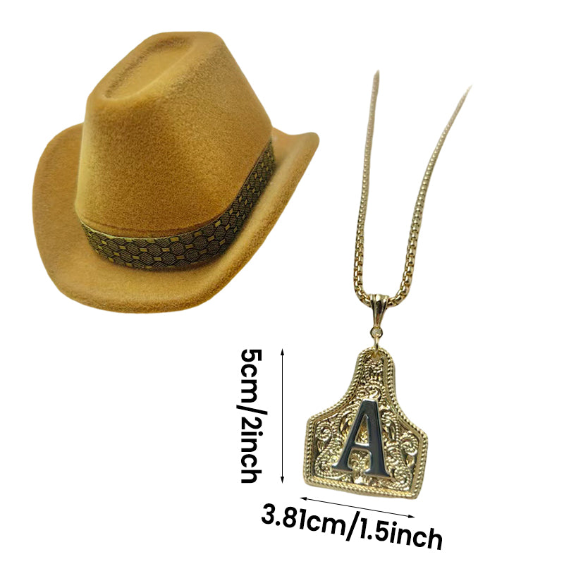 Cow Tag Initial Necklace