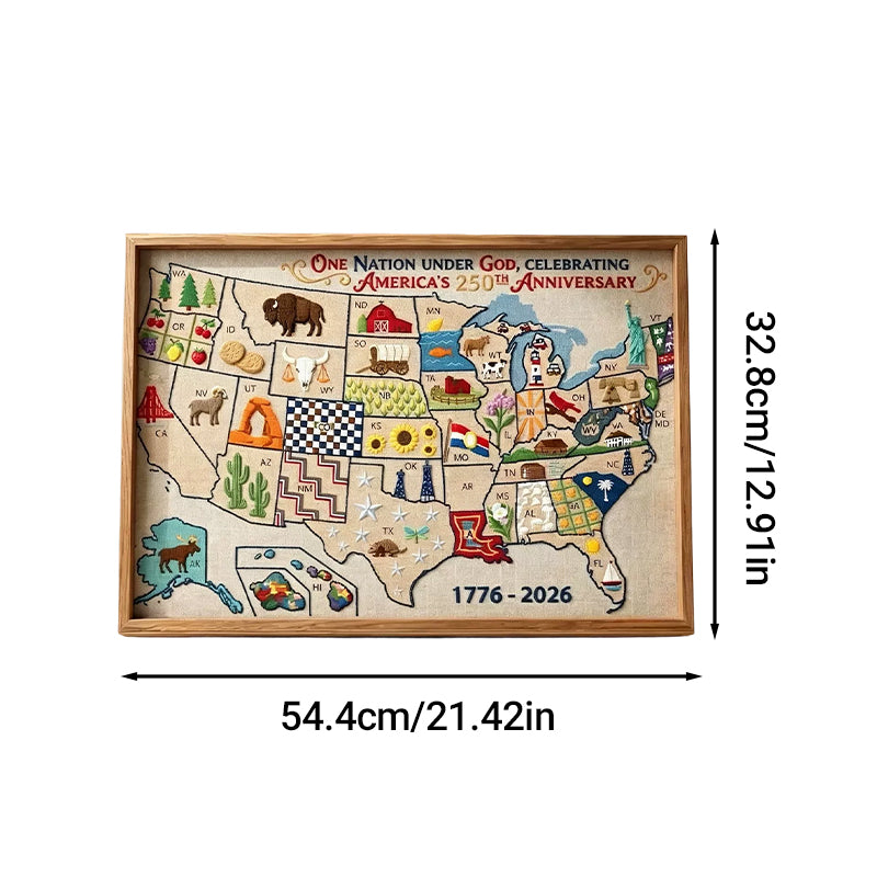 USA Map Cross Stitch DIY Kit