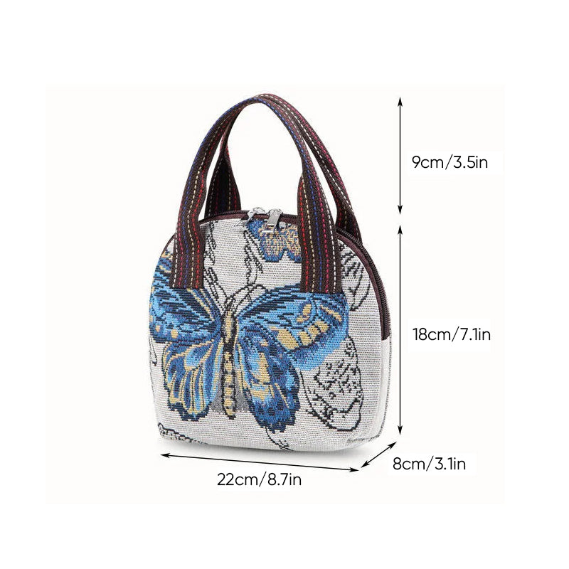 Embroidered Shell Canvas Bag