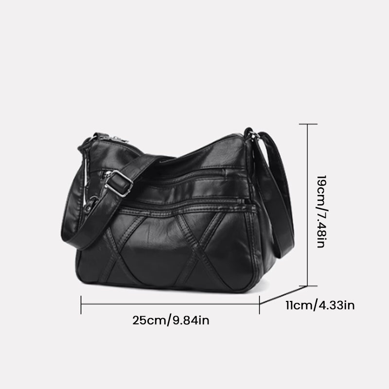 Lightweight Soft Leather Shoulder Bag