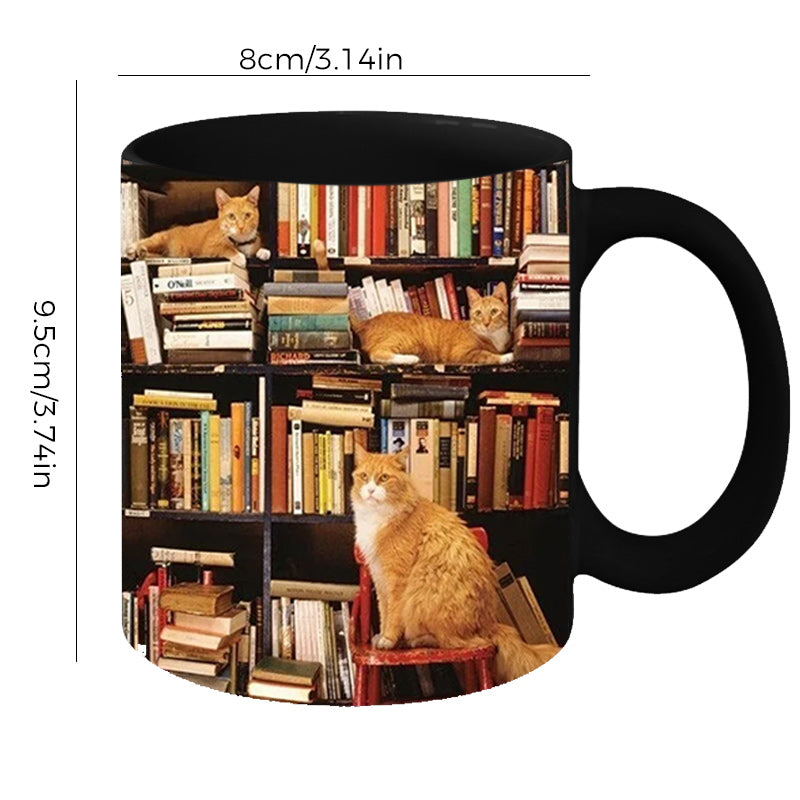 Bookshelf Cat Mug