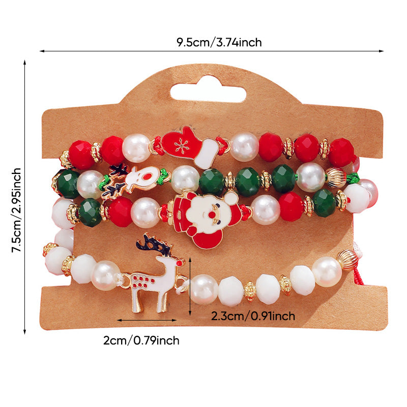 4Pcs Christmas Santa Claus Elk Colorful Bracelet