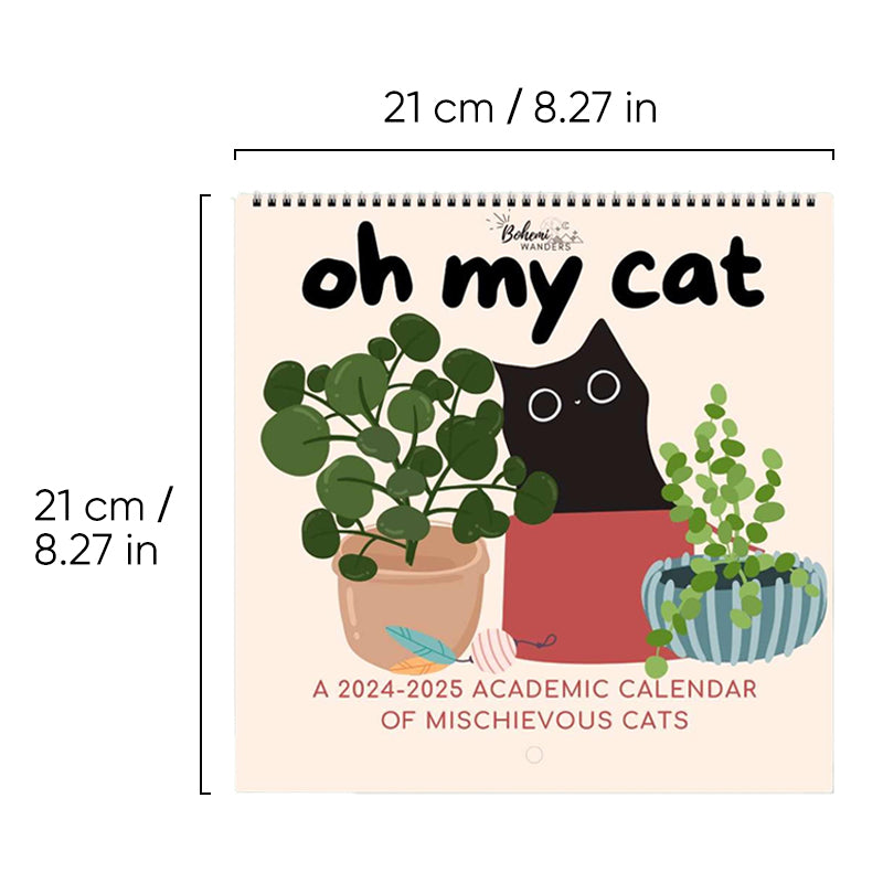 Oh My Cat Mischievous Cats 2025 Wall Calendar