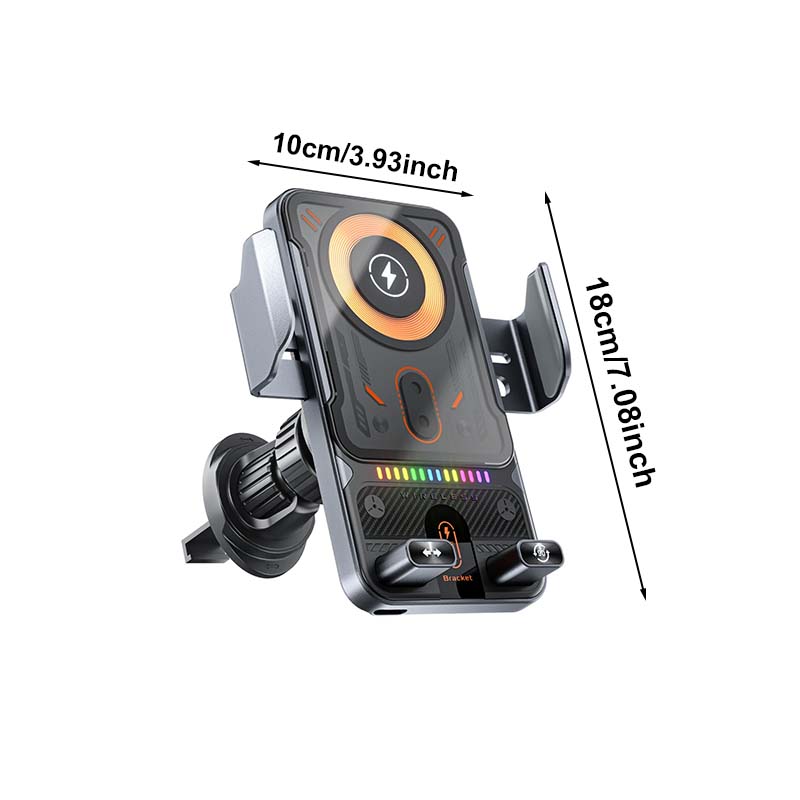 2-In-1 Auto-Rotating Car Phone Holder & Wireless Charger