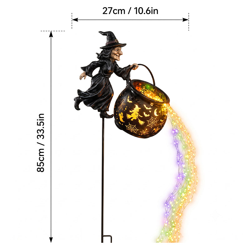Halloween Witch Cauldron Garden Light