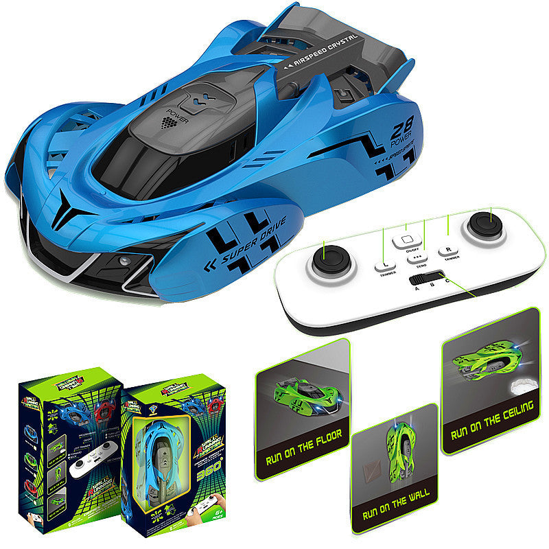 Electric wall climbing car with remote control