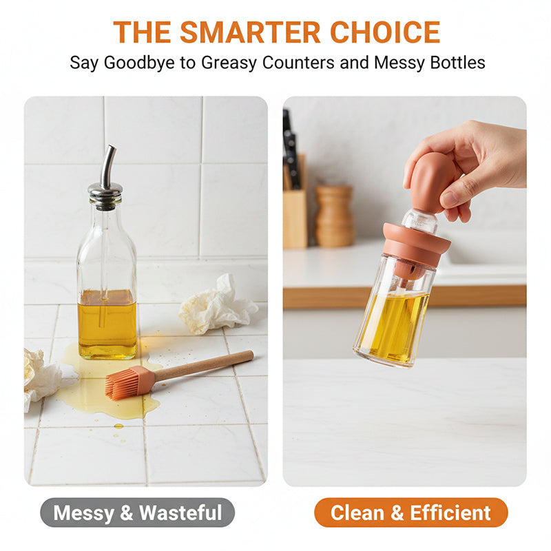 Oil Dispenser Bottle with Silicone Brush