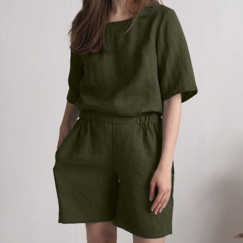 Women Plus Size Loose Shorts Suit