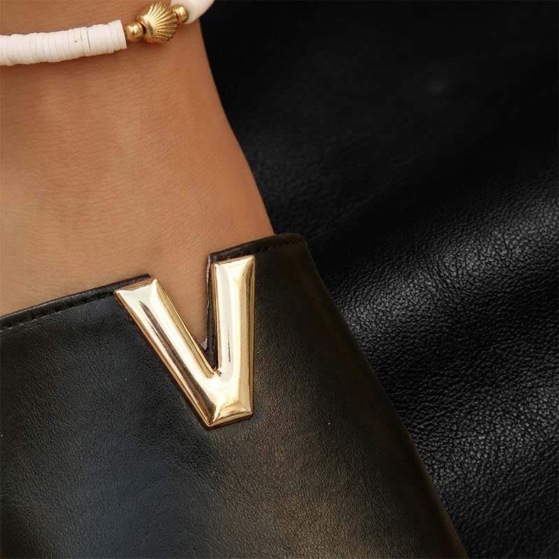 Metal Accent Flat Slide Sandals