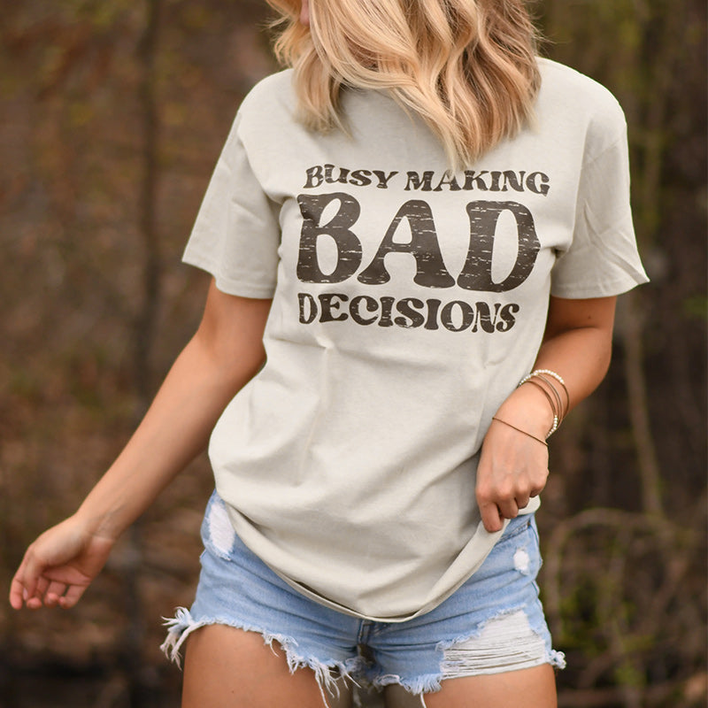 Lettering casual short-sleeved T-shirt