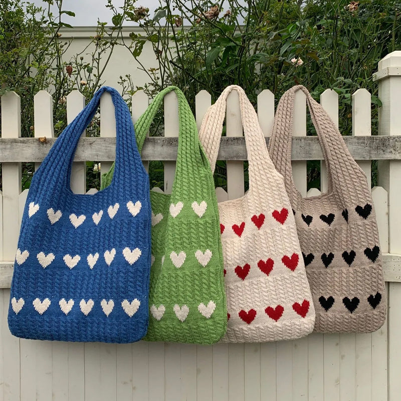 Knitted Love Tote Bag