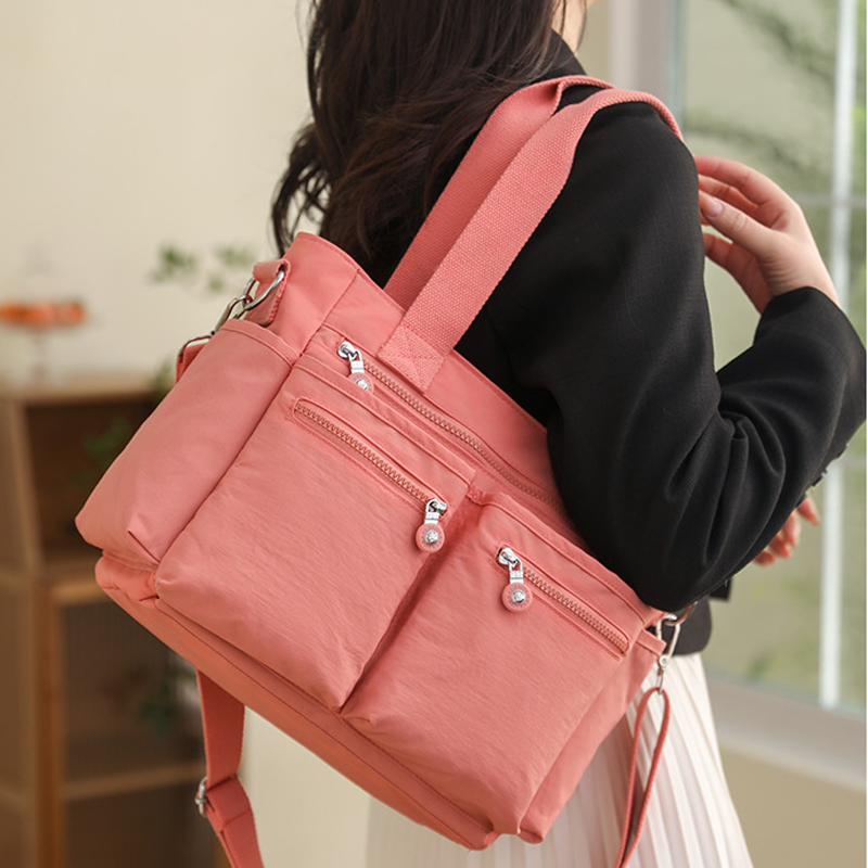 Double Pocket Tote Shoulder Bag