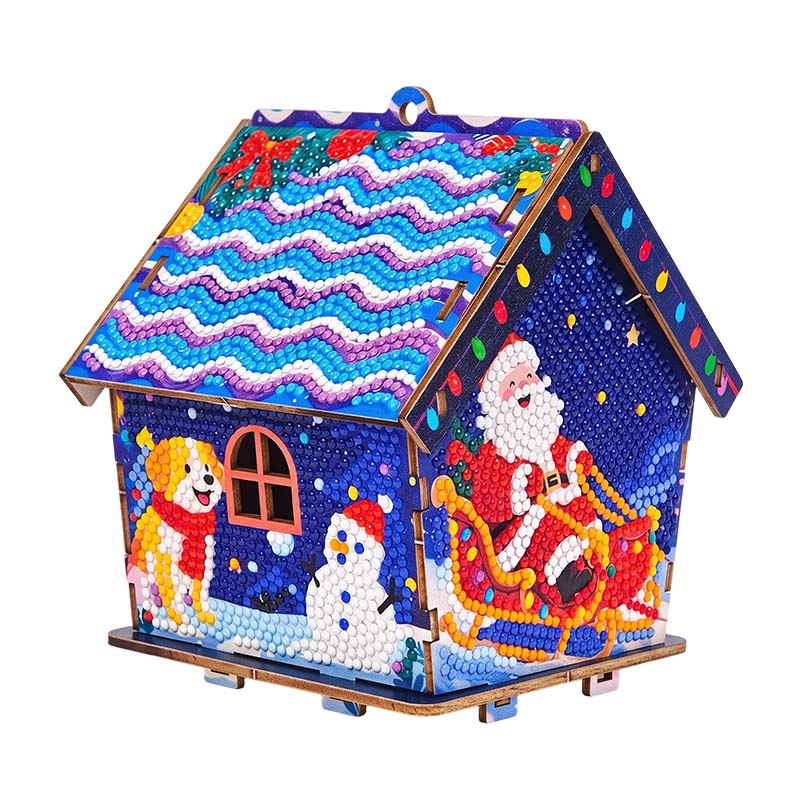 Christmas Cottage Diamond Paintings Hanging Ornament Kit
