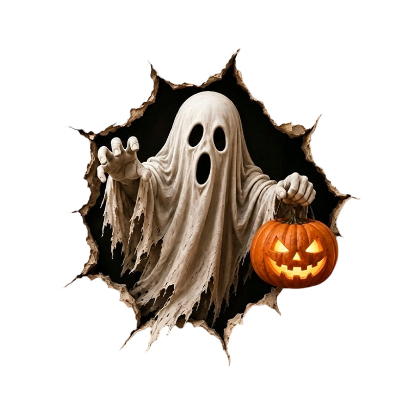 Halloween Spooky Cracked Wall 3D Decal Decoration