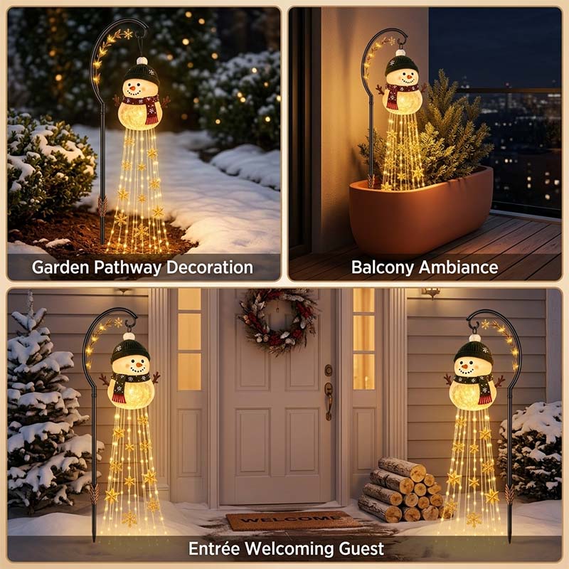 Snowman Magic Fountain Garden Light