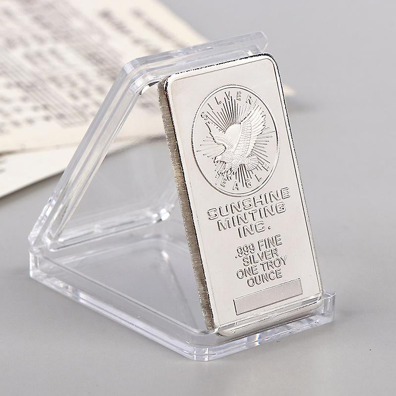 Embossed Large Eagle Square Silver Bar