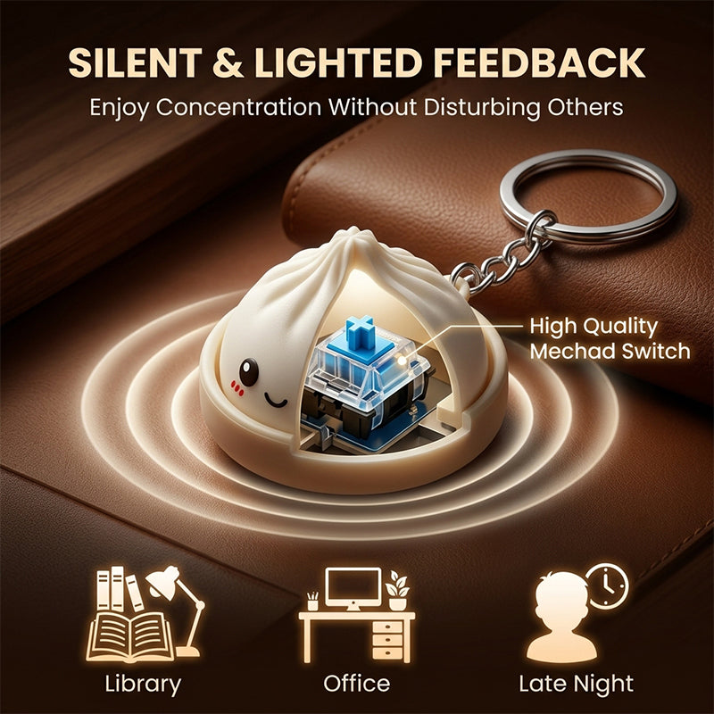Light-Up Squeezable Steamed Bun Keychain