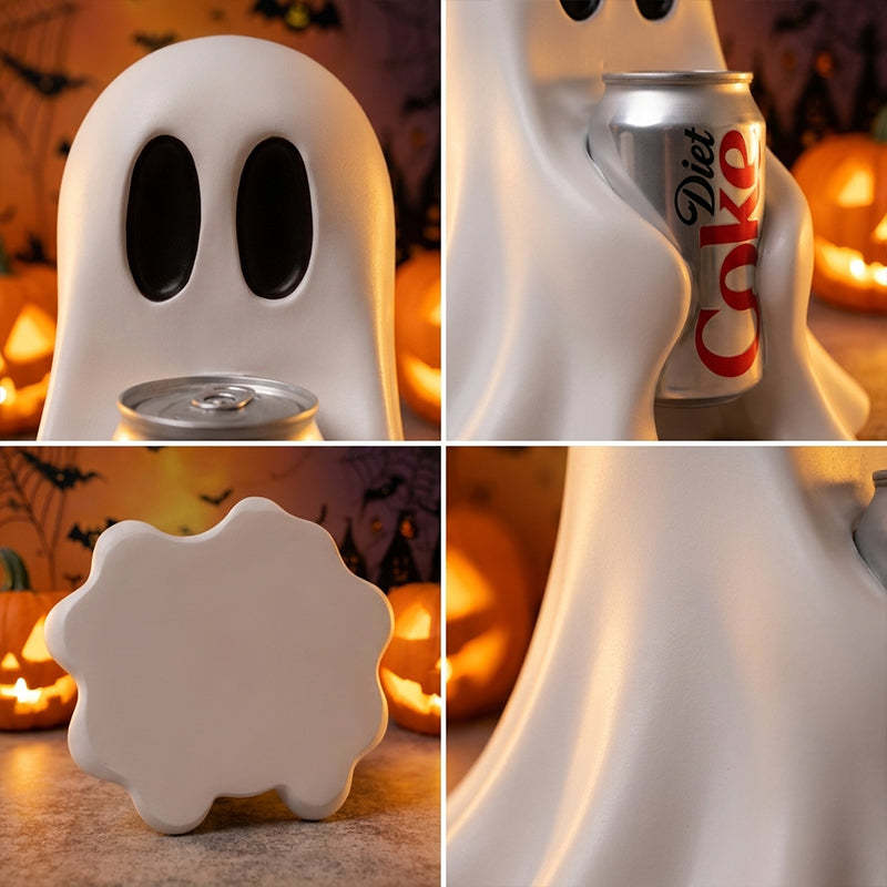 Resin Ghost Statue Holding Soda Can