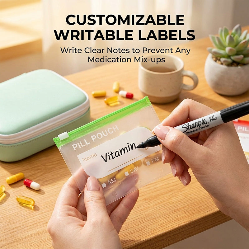 Premium Waterproof PU Travel Pill Organizer Set