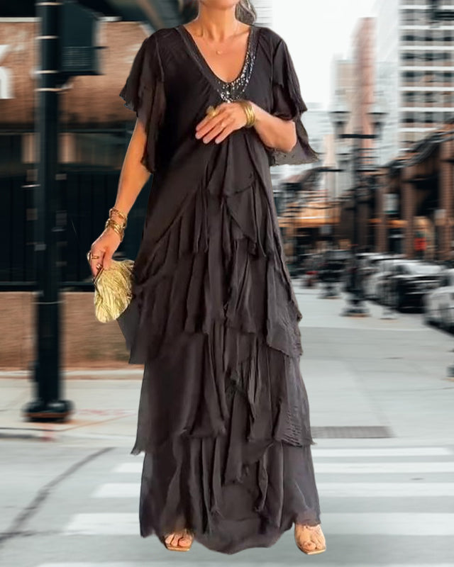 Elegant V-neck Maxi Dress