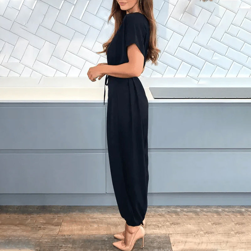 HAREM BELTED JUMPSUIT