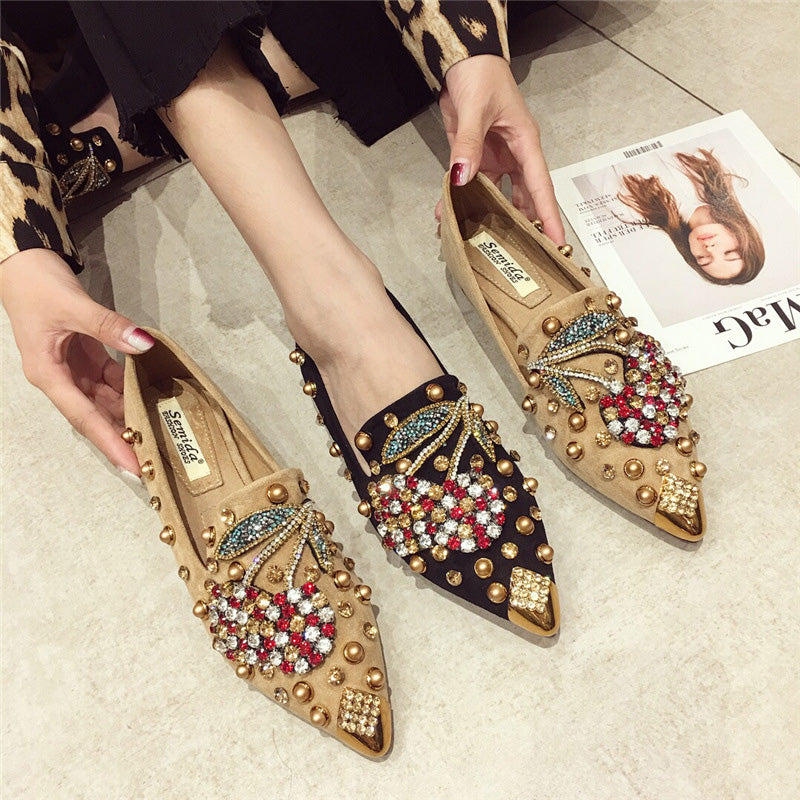 Cherry Rhinestone Stud Shoes