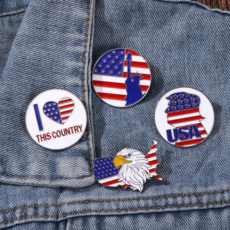 Independence Day Brooch Badge