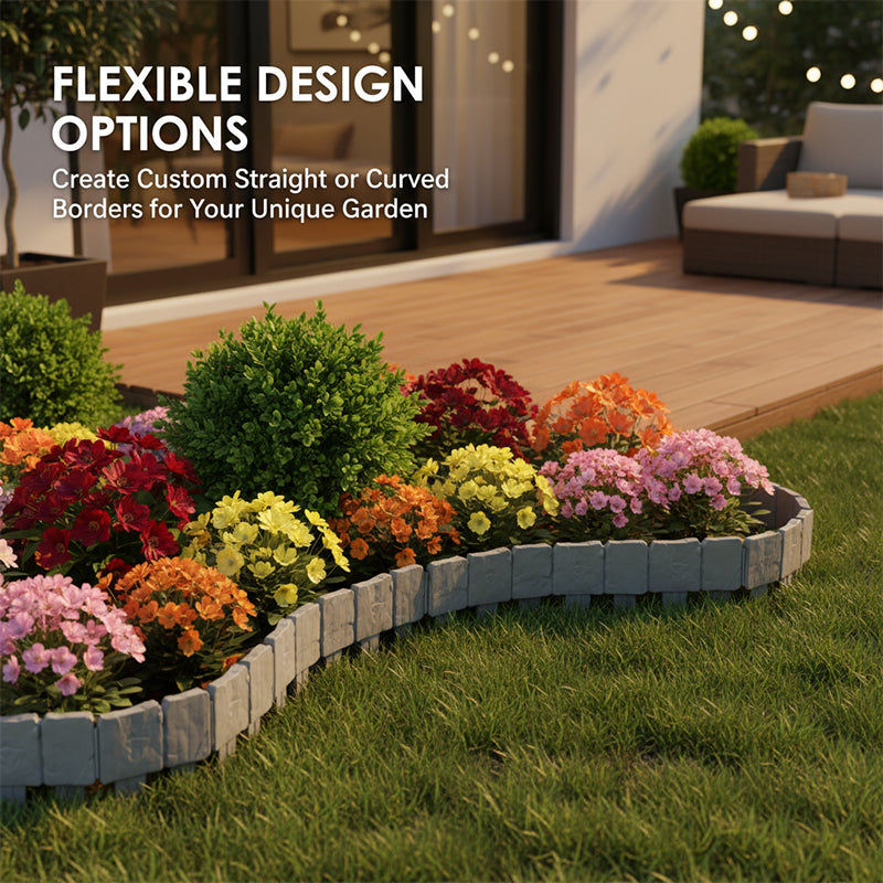 Stone Look No-Dig Garden Edging Fence